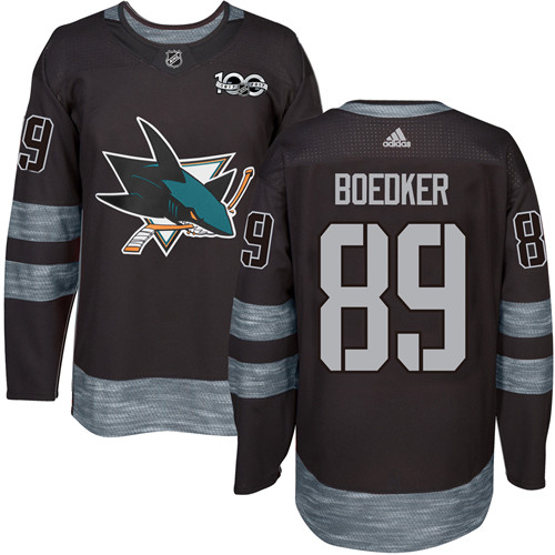 Adidas Sharks #89 Mikkel Boedker Black 1917-100th Anniversary Stitched NHL Jersey